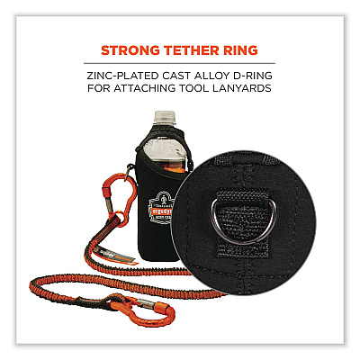 ergodyne Squids 3775 Can + Bottle Holder Trap, Small, 3.62 x 7.25 x 2.5, Neoprene, Black (EGO19775)