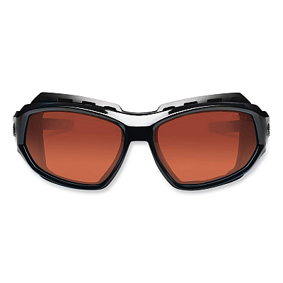 ergodyne Skullerz Loki Safety Glasses/Goggles, Black Nylon Impact Frame, Polarized Copper Polycarbonate Lens (EGO56021)