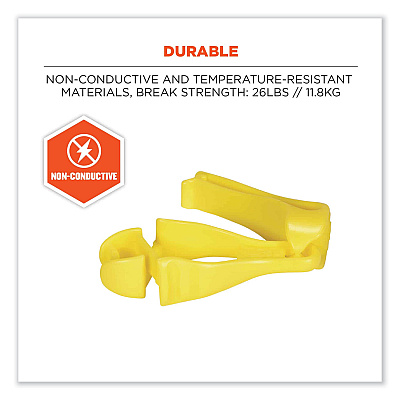 ergodyne Squids 3405 Belt Clip Glove Clip Holder, 1 x 1 x 6, Acetal Copolymer, Lime (EGO19129)