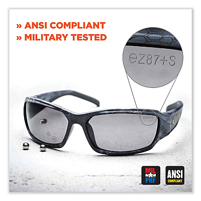 ergodyne Skullerz Dagr Safety Glasses, Matte Gray Nylon Impact Frame, Polarized Smoke Polycarbonate Lens (EGO52131)
