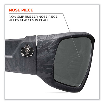 ergodyne Skullerz Odin Safety Glasses, Kryptek Highlander Nylon Impact Frame, Smoke Polycarbonate Lens (EGO50330)