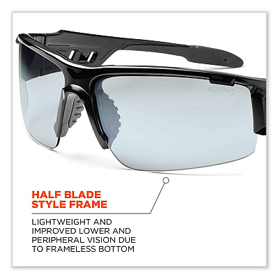 ergodyne Skullerz Dagr Safety Glasses, Black Nylon Impact Frame, AntiFog Indoor/Outdoor Polycarbonate Lens (EGO52083)