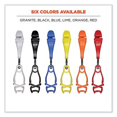 ergodyne Squids 3420 Dual Clip Swivel Glove Clip Holder, 1 x 0.6 x 5.5, Acetal Copolymer, Orange, 100/Pack (EGO19518BULK)