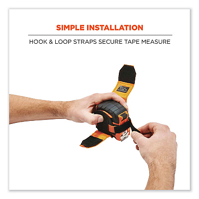 ergodyne Squids 3770 Belt Clip Tape Measure Holder, Large, 3.62 x 7.25 x 2.5, Polyester, Orange (EGO19770)
