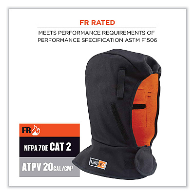 ergodyne N-Ferno 6882 2-Layer FR Cotton Shoulder Winter Liner, Modacrylic Cotton, One Size Fit Most, Black (EGO16882)