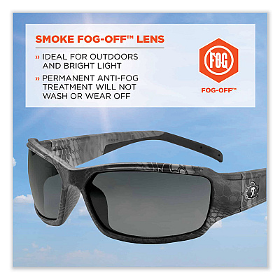 ergodyne Skullerz Thor Safety Glasses, Kryptek Tyhpon Nylon Impact Frame, Anti-Fog Polycarbonate Lens (EGO51333)