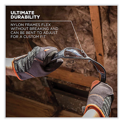ergodyne Skullerz Dagr Safety Glasses, Black Nylon Impact Frame, Polarized G15 Polycarbonate Lens (EGO52071)