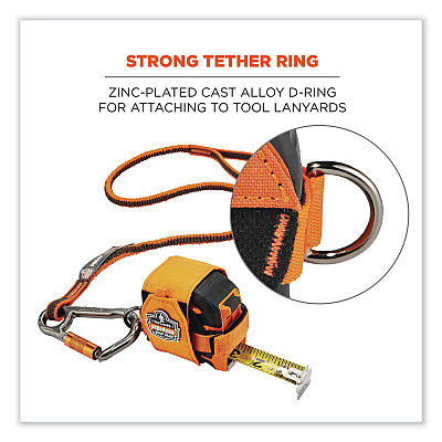 ergodyne Squids 3770 Belt Clip Tape Measure Holder, Large, 3.62 x 7.25 x 2.5, Polyester, Orange (EGO19770)