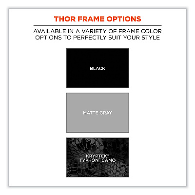 ergodyne Skullerz Thor Safety Glasses, Matte Gray Nylon Impact Frame, Clear Polycarbonate Lens (EGO51100)