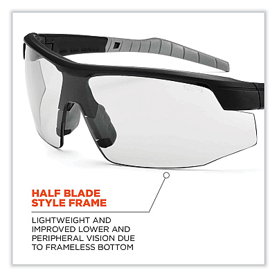 ergodyne Skullerz Skoll Safety Glasses, Matte Black Nylon Impact Frame, Indoor/Outdoor Polycarbonate Lens (EGO59080)