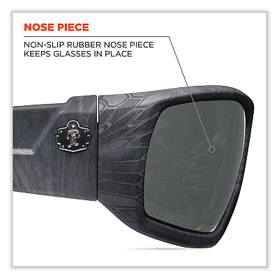 ergodyne Skullerz Odin Safety Glasses, Kryptek Typhon Nylon Impact Frame, Smoke Polycarbonate Lens (EGO50530)