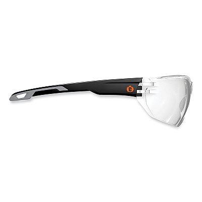 ergodyne Skullerz Vali Frameless Safety Glasses, Matte Black Nylon Impact Frame, Clear Polycarbonate Lens (EGO59200)