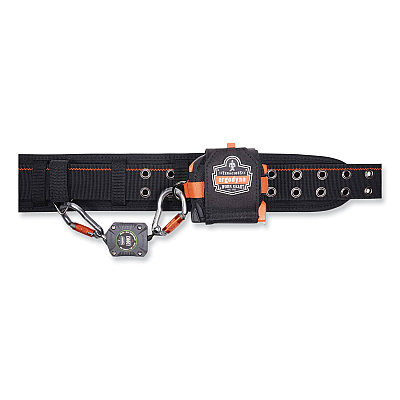 ergodyne Squids 3003 Retractable Lanyard with Two Carabiners, 2 lb Max Working Capacity, 8" to 48"Long, Gray (EGO19303)