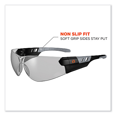 ergodyne Skullerz Saga Frameless Safety Glasses, Black Nylon Impact Frame, Anti-Fog Indoor/Outdoor Polycarbonate Lens (EGO59183)