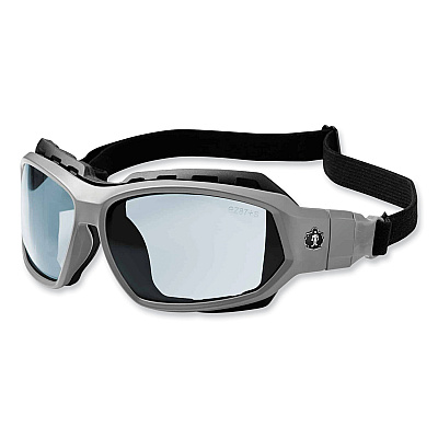 ergodyne Skullerz Loki Safety Glasses/Goggles, Matte Gray Nylon Impact Frame, Indoor/Outdoor Polycarbonate Lens (EGO56180)
