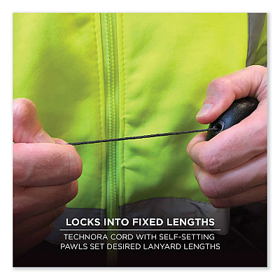 ergodyne Squids 3001 Retractable Tool Lanyard with Choking-Loop Tool Tether + Carabiner Anchor, 2 lb Max Working Capacity, 48" Long (EGO19301)