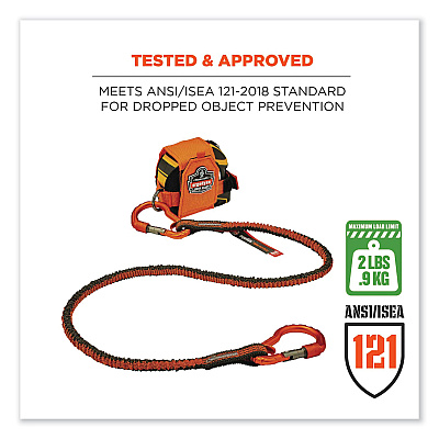 ergodyne Squids 3770 Belt Clip Tape Measure Holder, Large, 3.62 x 7.25 x 2.5, Polyester, Orange (EGO19770)
