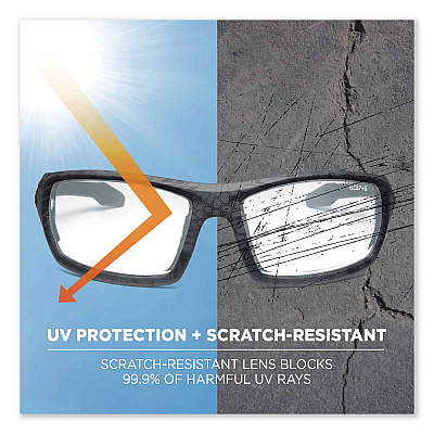 ergodyne Skullerz Odin Safety Glasses, Kryptek Highlander Nylon Impact Frame, Clear Polycarbonate Lens (EGO50300)