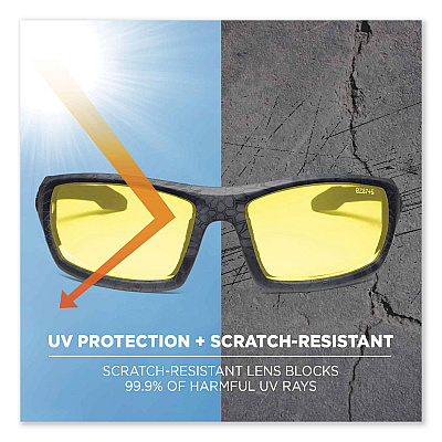 ergodyne Skullerz Odin Safety Glasses, Kryptek Highlander Nylon Impact Frame, Yellow Polycarbonate Lens (EGO50350)