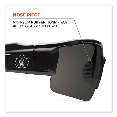 ergodyne Skullerz Dagr Safety Glasses, Black Nylon Impact Frame, Blue Mirror Polycarbonate Lens (EGO52092)