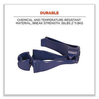 ergodyne Squids 3405MD Metal Detectable Belt Clip Glove Clip Holder, 1 x 1 x 6, Acetal Copolymer, Deep Blue (EGO19142)