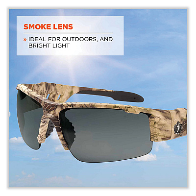 ergodyne Skullerz Dagr Safety Glasses, Kryptek Highlander Nylon Impact Frame, Smoke Polycarbonate Lens (EGO52330)
