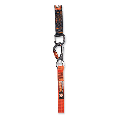 ergodyne Squids 3149 Tool Lanyard with XL + Swivel Carabiners, 80 lb Max Work Capacity, 76" Long, Orange/Black (EGO19149)