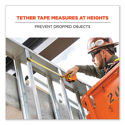 ergodyne Squids 3770 Belt Clip Tape Measure Holder, Large, 3.62 x 7.25 x 2.5, Polyester, Orange (EGO19770)
