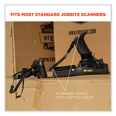 ergodyne Squids 3135 Barcode Scanner Belt with Hook + Adaptor Strap, Small: 29" to 53" Long, Black (EGO19167)
