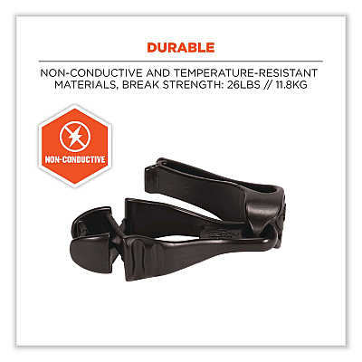 ergodyne Squids 3405 Belt Clip Glove Clip Holder, 1 x 1 x 6, Acetal Copolymer, Black (EGO19122)