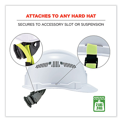 ergodyne Squids 3155 Elastic Lanyard with Clamp, 2 lb Max Working Capacity, 18" to 48" Long, Lime (EGO19155)