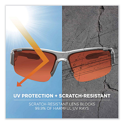 ergodyne Skullerz Dagr Safety Glasses, Kryptek Highlander Nylon Impact Frame, Polarized Copper Polycarbonate Lens (EGO52321)