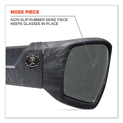 ergodyne Skullerz Odin Safety Glasses, Kryptek Typhon Nylon Impact Frame, Polarized Smoke Polycarbonate Lens (EGO50531)