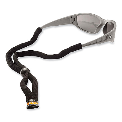 ergodyne Skullerz 3200 Cotton Eyewear Lanyard, 14" Long, Black (EGO19152)