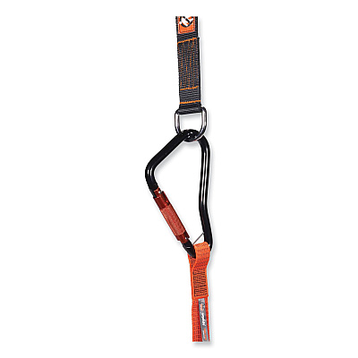 ergodyne Squids 3148 Tool Lanyard with XL Carabiner + Threaded Loop, 80 lb Max Working Capacity, 76" Long, Orange/Black (EGO19148)