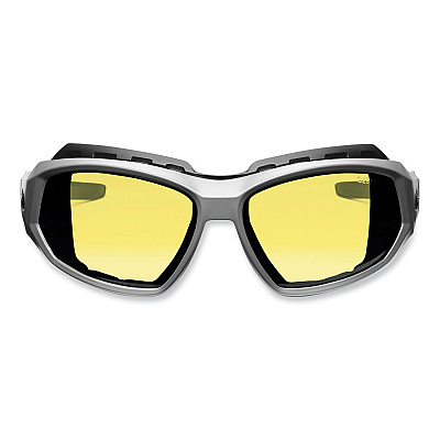 ergodyne Skullerz Loki Safety Glasses/Goggles, Matte Gray Nylon Impact Frame, Yellow Polycarbonate Lens (EGO56150)