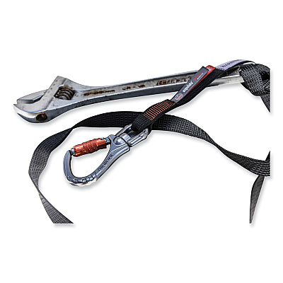 ergodyne Squids 3129 Tool Lanyard with Double-Locking Swivel Carabiner + Loop, 40 lb Max Working Capacity, 76" Long, Black (EGO19137)