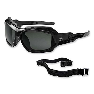 ergodyne Skullerz Loki Safety Glasses/Goggles, Black Nylon Impact Frame,Polarized Smoke Polycarbonate Lens (EGO56031)