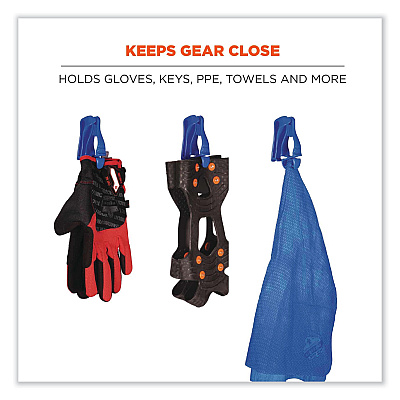 ergodyne Squids 3405 Belt Clip Glove Clip Holder, 1 x 1 x 6, Acetal Copolymer, Blue (EGO19127)