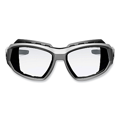 ergodyne Skullerz Loki Safety Glasses/Goggles, Matte Gray Nylon Impact Frame, Clear Polycarbonate Lens (EGO56100)