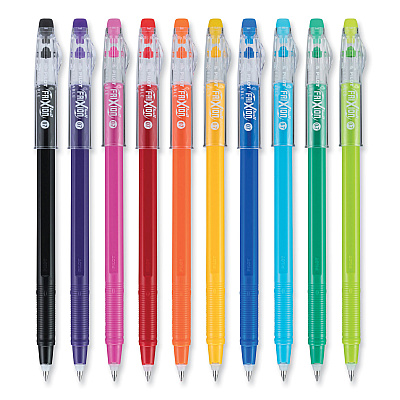 Pilot FriXion ColorSticks Erasable Gel Pen, Stick, Fine 0.7 mm, Assorted Ink and Barrel Colors, 10/Pack (PIL32456)