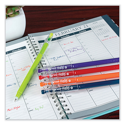 Pilot FriXion ColorSticks Erasable Gel Pen, Stick, Fine 0.7 mm, Assorted Ink and Barrel Colors, 10/Pack (PIL32456)