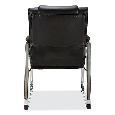 Alera Hildred Series Guest Chair, 25" x 28.94" x 37.8", Black Seat, Black Back, Chrome Base (ALEHD4319)