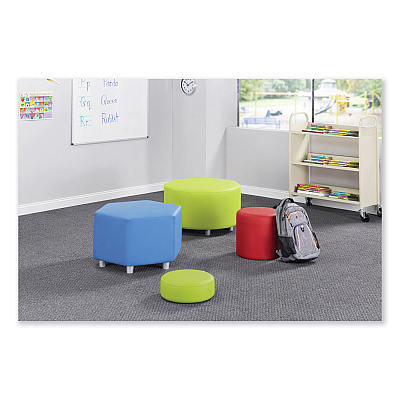 Safco Learn 15" Round Vinyl Floor Seat, 15" dia x 5.75"h, Red (SAF8121RV)