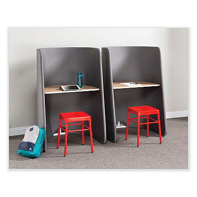 Safco Steel GuestBistro Stool, Backless, Supports Up to 250 lb, 18" Seat Height, Red Seat, Red Base (SAF6604RD)