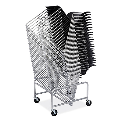 Safco Sled Base Stack Chair Cart, Metal, 500 lb Capacity, 23.5" x 27.5" x 17", Silver (SAF4190SL)