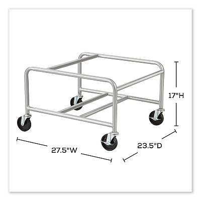 Safco Sled Base Stack Chair Cart, Metal, 500 lb Capacity, 23.5" x 27.5" x 17", Silver (SAF4190SL)