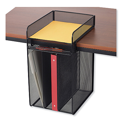 Safco Onyx Vertical Hanging Storage, 4 Sections, Letter Size Files, 10.25" x 12" x 17.1", Black (SAF3241BL)