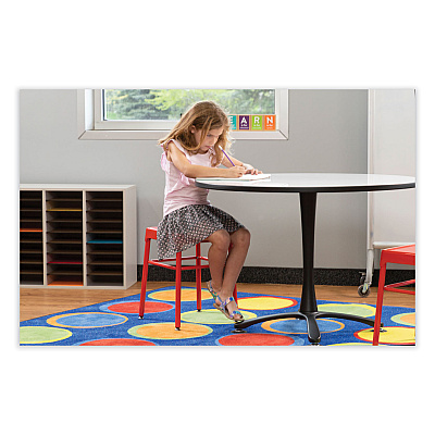 Safco Steel GuestBistro Stool, Backless, Supports Up to 250 lb, 18" Seat Height, Red Seat, Red Base (SAF6604RD)