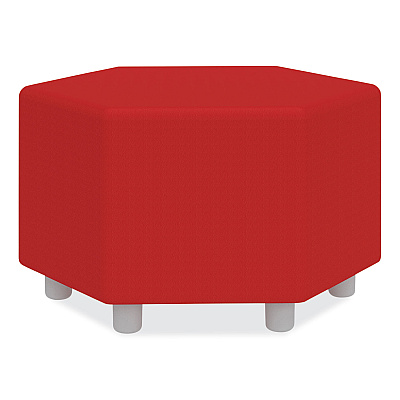 Safco Learn 30" Hexagon Vinyl Ottoman, 30w x 30d x 18h, Red (SAF8124RV)